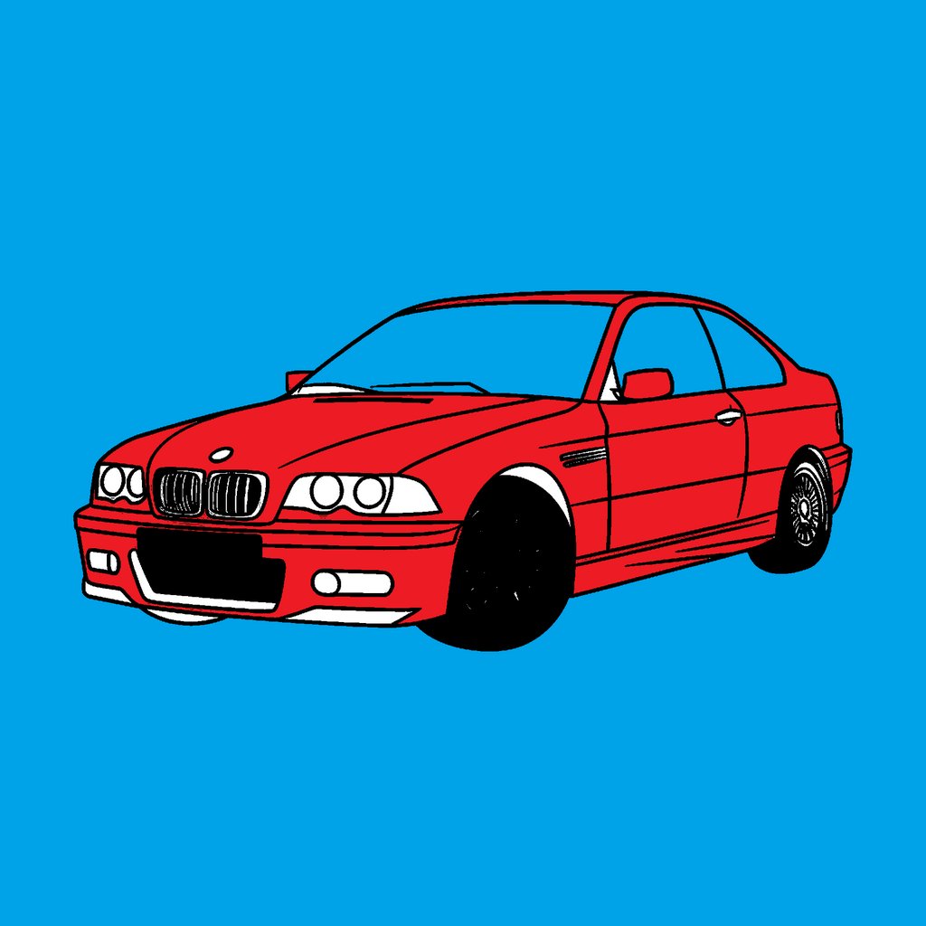 Obr�zek, online omalov�nka pro mal� d�ti k vybarven� BMW, Auta