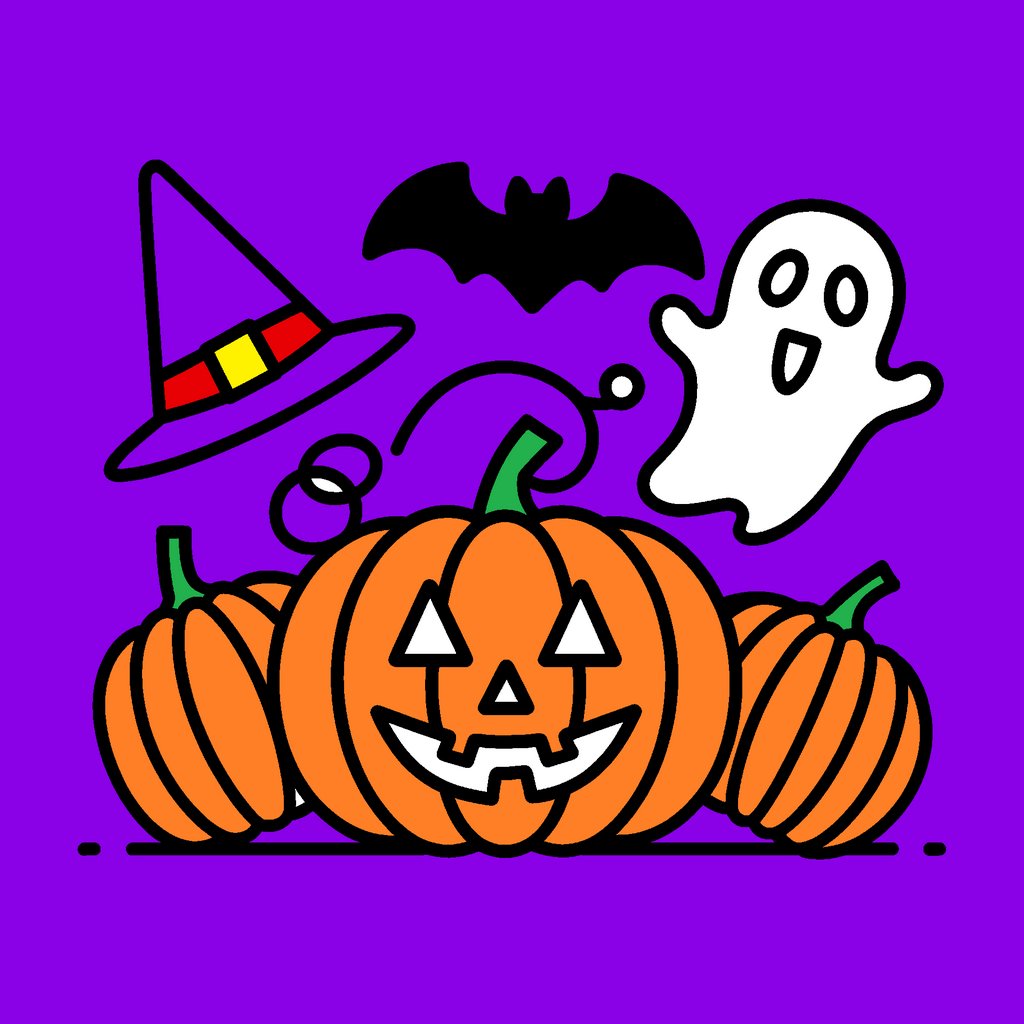 Obrázek, online omalovánka pro malé děti k vybarvení Haloween, Různé Obrázek, online omalovánka pro malé děti k vybarvení Haloween, Různé