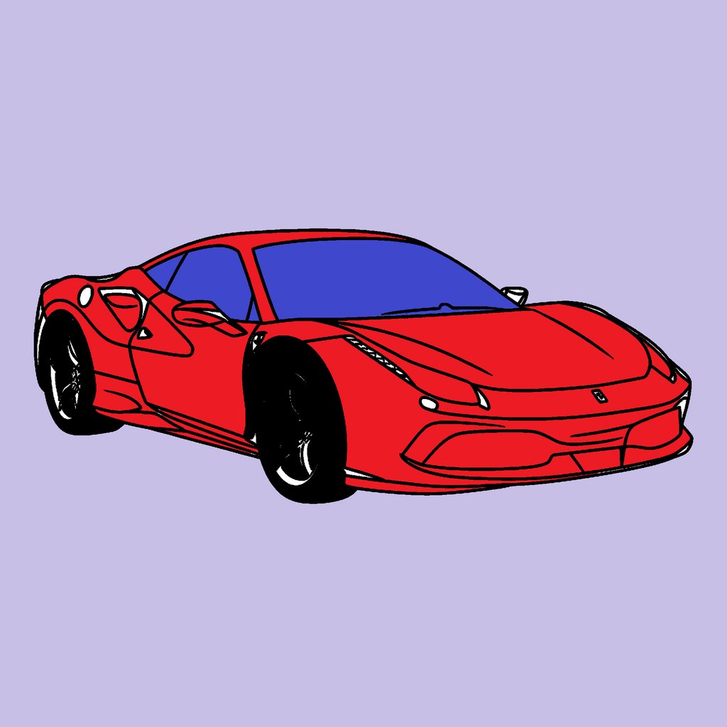 Obrázek, online omalovánka pro malé děti k vybarvení Rychlé Ferrari, Auta Obrázek, online omalovánka pro malé děti k vybarvení Rychlé Ferrari, Auta