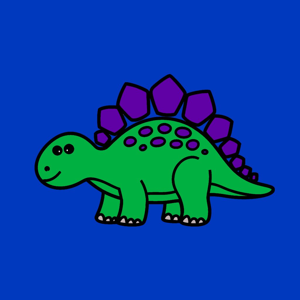 Obrázek, online omalovánka pro malé děti k vybarvení Stegosaur, Dinosauři Obrázek, online omalovánka pro malé děti k vybarvení Stegosaur, Dinosauři